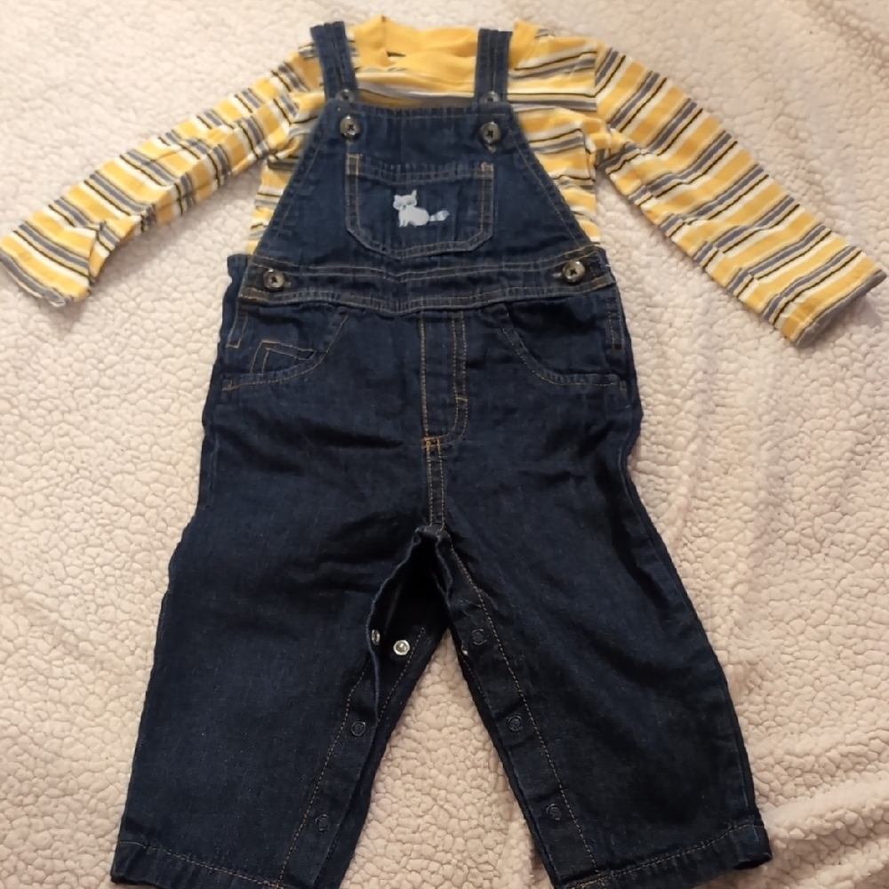 Carter's Blue and Yellow Overalls Classic Design